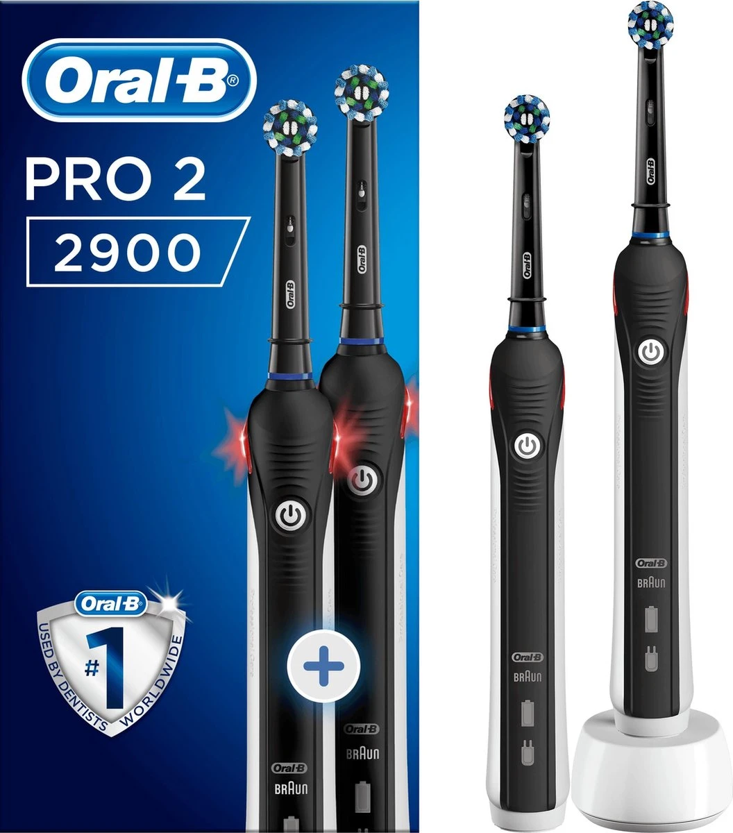Oral B Oral_B Pro 2 - 2900 - Duoverpakking Elektrische Tandenborstel - Zwart 3 Oral B Oral_B Pro 2 - 2900 - Duoverpakking Elektrische Tandenborstel - Zwart