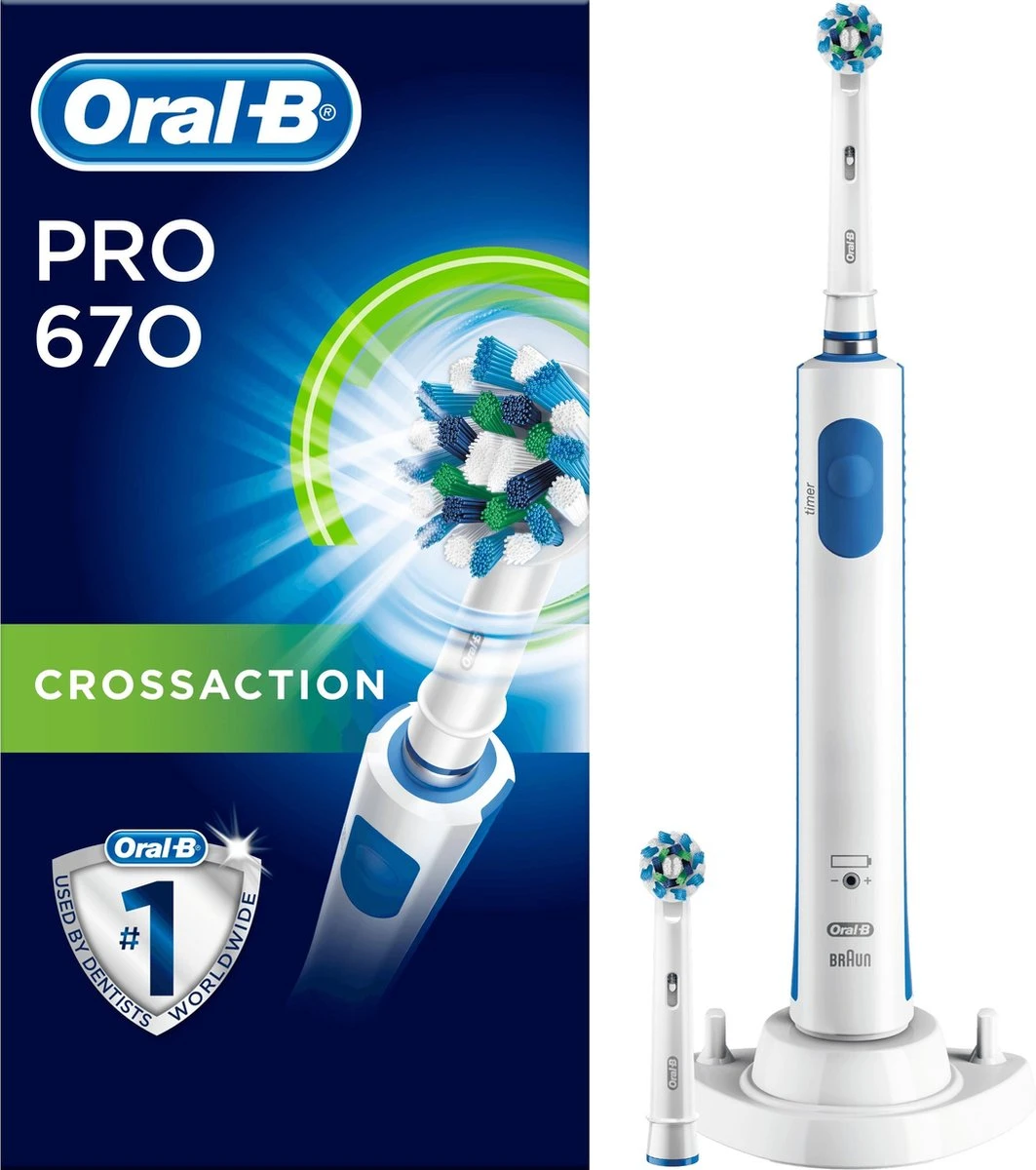 Oral B Oral-B PRO 670 CrossAction - Elektrische Tandenborstel - Met 2 Opzetborstels 9 Oral B Oral-B PRO 670 CrossAction - Elektrische Tandenborstel - Met 2 Opzetborstels - Afbeelding 7