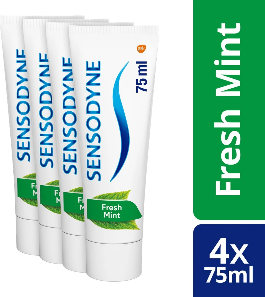 Sensodyne Freshmint Tandpasta Voor Gevoelige Tanden 4x75ml 3 Sensodyne Freshmint Tandpasta Voor Gevoelige Tanden 4x75ml