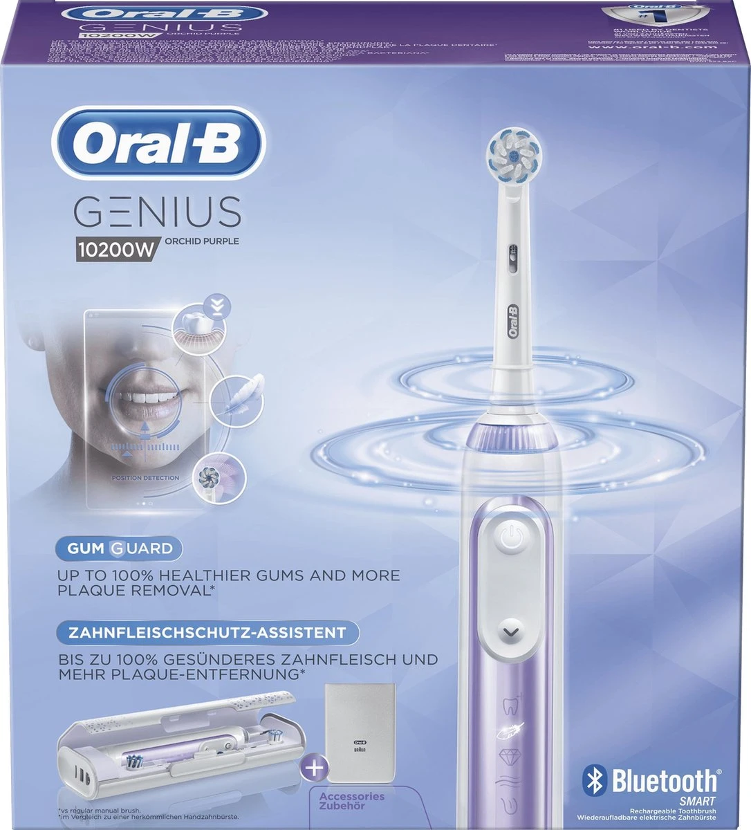 Oral B Oral-B Genius 10200W Orchid Purple Elektrische Tandenborstel Paars/Wit 8 Oral B Oral-B Genius 10200W Orchid Purple Elektrische Tandenborstel Paars/Wit - Afbeelding 6