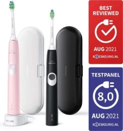 Philips Sonicare ProtectiveClean 4300 HX6800/35 - Elektrische Tandenborstel - Roze & Zwart -Mondelinge Benodigdheden Winkel 1121x1200