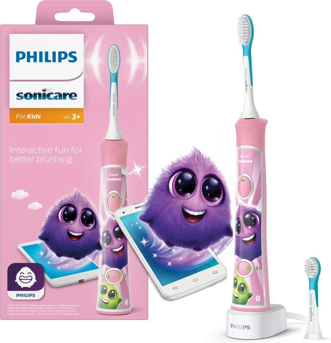 Philips Sonicare For Kids HX6352/42 - Elektrische Tandenborstel - Roze 3 Philips Sonicare For Kids HX6352/42 - Elektrische Tandenborstel - Roze