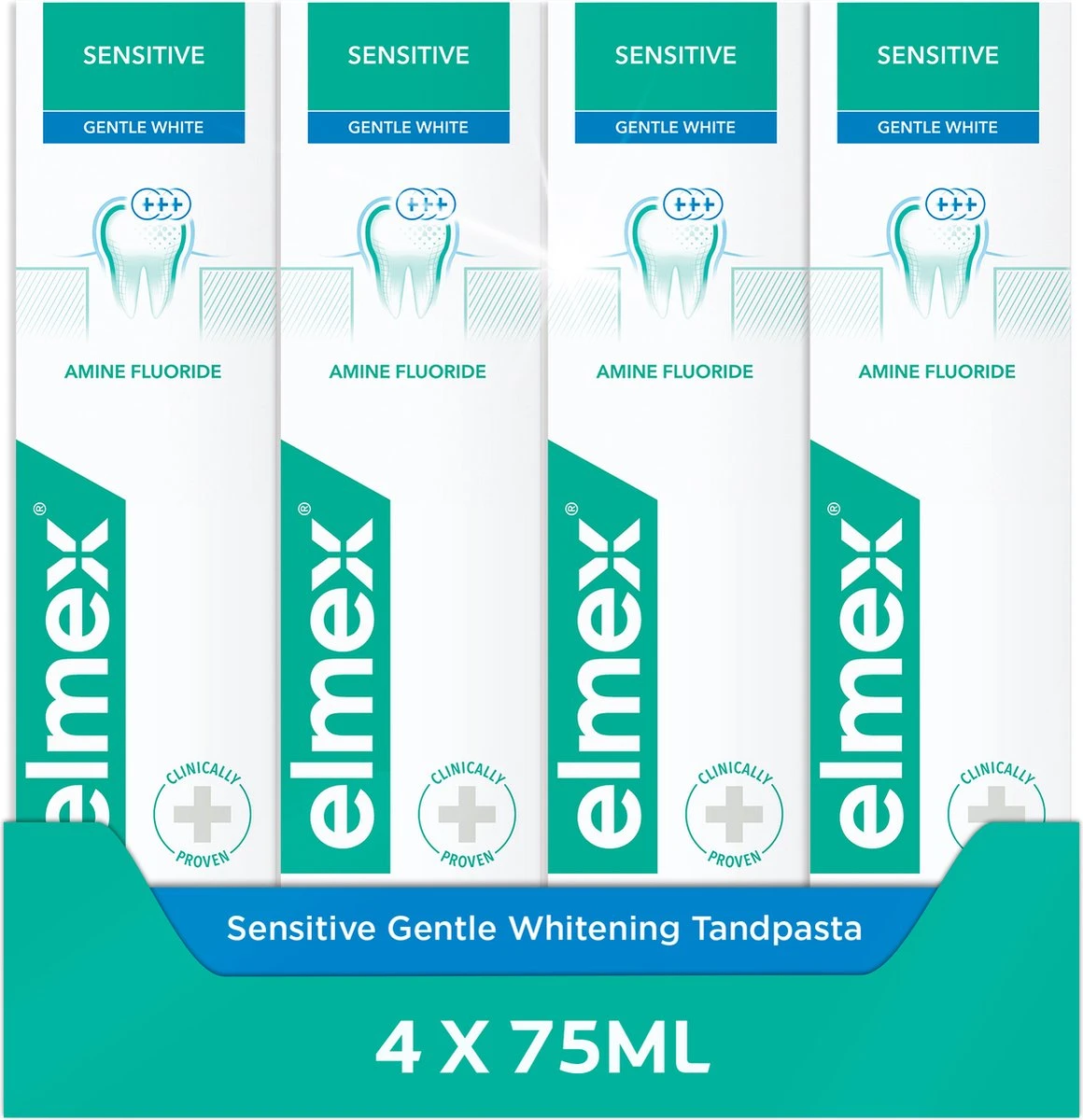 Elmex Sensitive Whitening Tandpasta 4 X 75ml - Voor Gevoelige Tanden - Voordeelverpakking 3 Elmex Sensitive Whitening Tandpasta 4 X 75ml - Voor Gevoelige Tanden - Voordeelverpakking