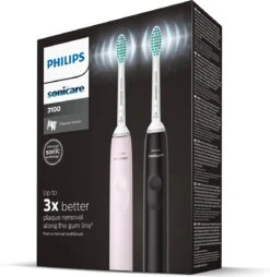 Philips Sonicare Series 3100 HX3675/15 - Elektrische Tandenborstel - Zwart & Roze - Duopack -Mondelinge Benodigdheden Winkel 1169x1200 1