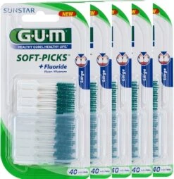 GUM® GUM Soft Picks Large - 5 X 40 Stuks - Ragers - Voordeelverpakking