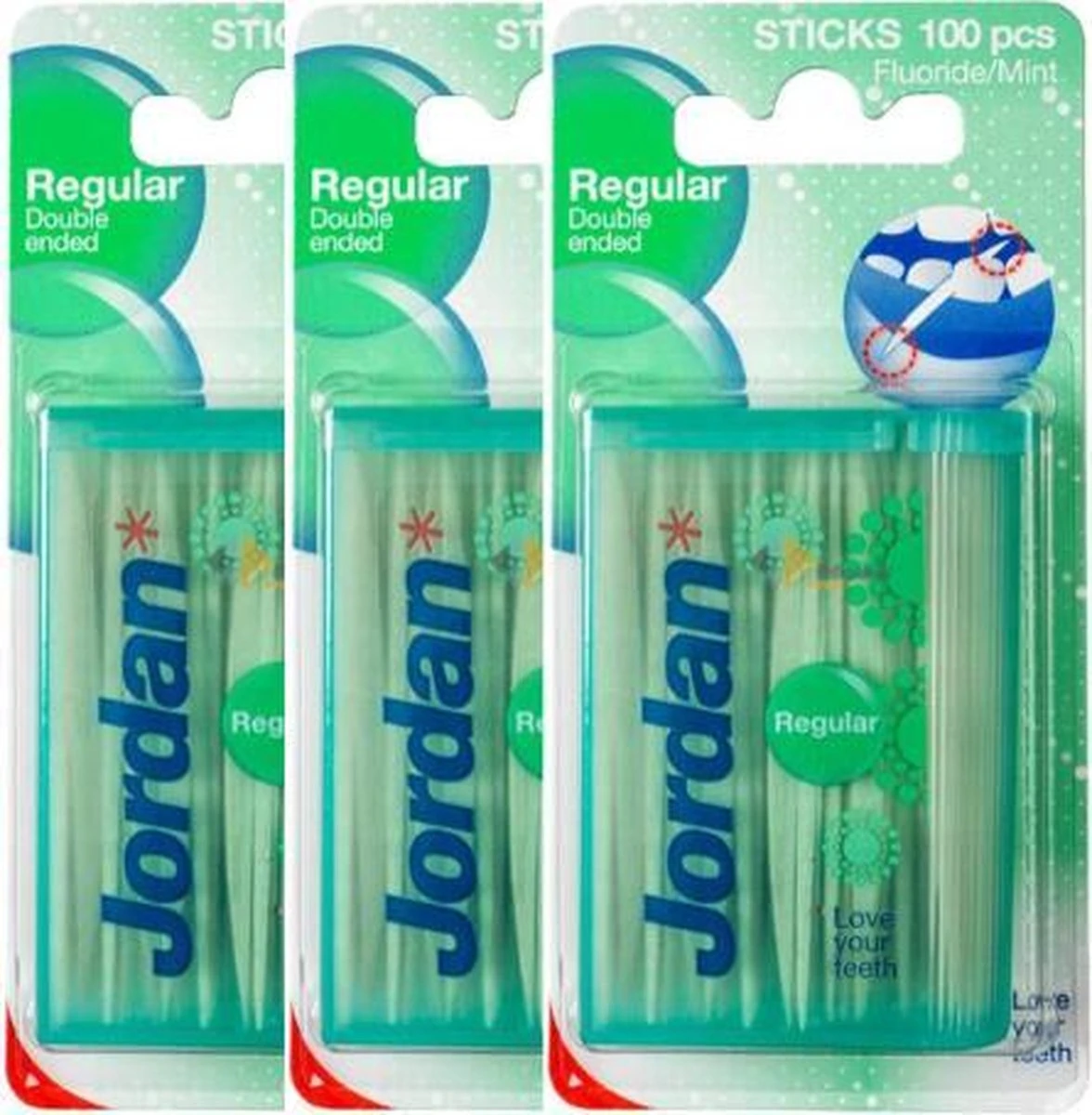 Jordan Tandenstokers Double Ended Regular 3x 100 Stuks - Voordeelverpakking 5 Jordan Tandenstokers Double Ended Regular 3x 100 Stuks - Voordeelverpakking - Afbeelding 3