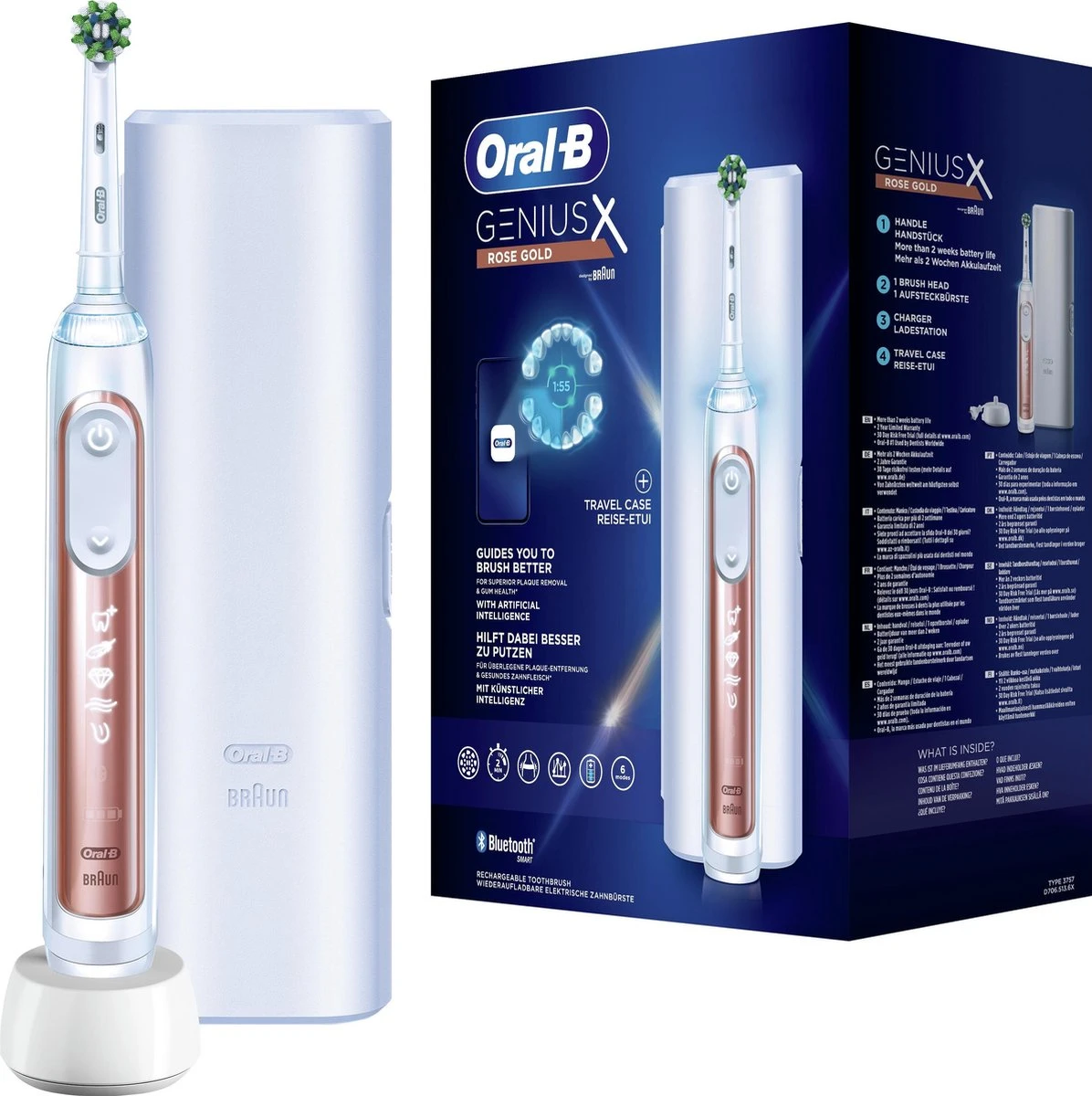 Oral B Oral-B Genius X - Elektrische Tandenborstel - Rosegold 3 Oral B Oral-B Genius X - Elektrische Tandenborstel - Rosegold