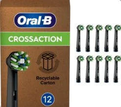 Oral-B CrossAction Opzetborstel Kleur Zwart, Verpakking Van 12 Stuks, Verpakking Van Brievenbusformaat
