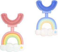 Medies - 360° U-vormige Kindertandenborstel Regenboog Roze | Baby Tandenborstel | Kindertandenborstel | Peuter Tandenborstel | U-vorm - Siliconen - Bpa Free - 2 Tot 7 Jaar -Mondelinge Benodigdheden Winkel 1200x1075
