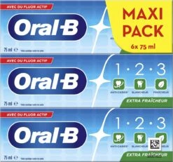 Oral B Oral-B 1.2.3 Mint Frisse - Tandpasta - 6 X75 Ml -Mondelinge Benodigdheden Winkel 1200x1123