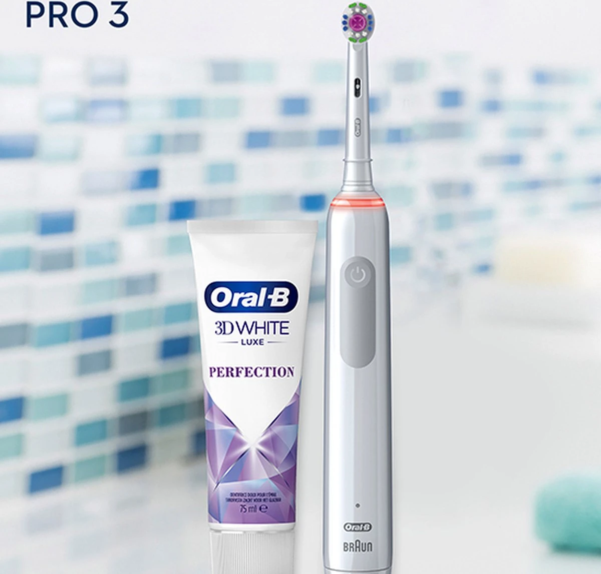 Oral B Oral-B PRO 3 3800 3D-White Elektrische Tandenborstel Wit + Tandpasta 6 Oral B Oral-B PRO 3 3800 3D-White Elektrische Tandenborstel Wit + Tandpasta - Afbeelding 4