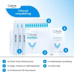ISmile Professionele Tandenbleekset - Veilig Tanden Bleken - Zonder Peroxide - Witte Tanden - Teeth Whitening -Mondelinge Benodigdheden Winkel 1200x1173 4