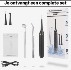 BOME Tandsteen Verwijderaar - 3 Opzetstukken - Tandplak Verwijderaar - Inclusief Spiegel En Pincet - 3 Standen -Mondelinge Benodigdheden Winkel 1200x1179 4