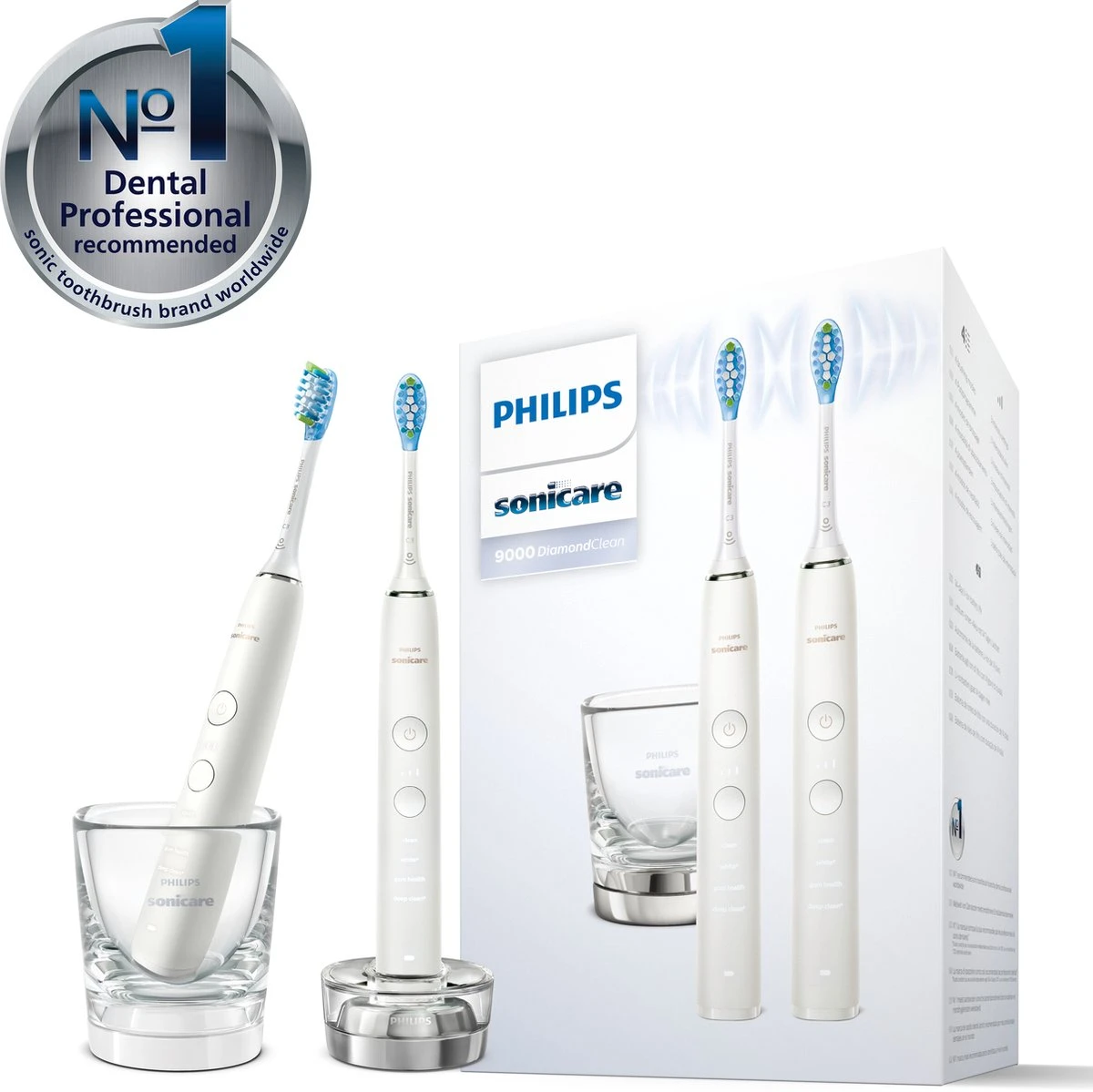 Philips Sonicare DiamondClean 9000 HX9914/55 - Elektrische Tandenborstel - Wit - 2 Stuks 4 Philips Sonicare DiamondClean 9000 HX9914/55 - Elektrische Tandenborstel - Wit - 2 Stuks - Afbeelding 2