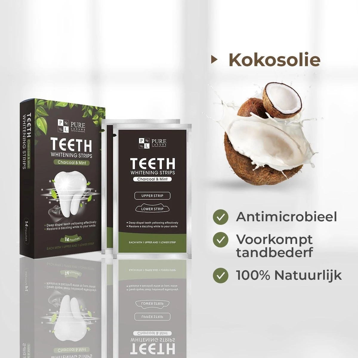 De Tanden Bleker - Pure Luxure - Professionele Tandenbleek Strips - 28 Strips - Teeth Whitening Strips - Wittere Tanden - Zonder Peroxide - Tanden Bleken 7 De Tanden Bleker - Pure Luxure - Professionele Tandenbleek Strips - 28 Strips - Teeth Whitening Strips - Wittere Tanden - Zonder Peroxide - Tanden Bleken - Afbeelding 5