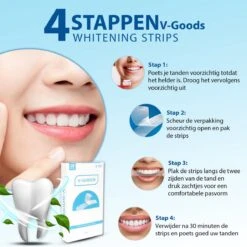 V-Goods Premium Whitening Strips - Tandenbleek Strips - Wittere Tanden - 28x Tandenbleek Strips DIRECT Resultaat - Tandenbleekset - Whitening - Tandenblekers -Mondelinge Benodigdheden Winkel 1200x1200 1188
