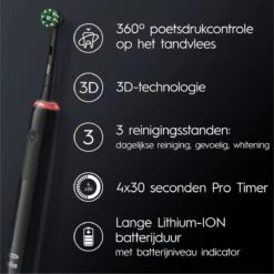 Oral B Oral-B Pro 3 3000 - Elektrische Tandenborstel - Zwart -Mondelinge Benodigdheden Winkel 1200x1200 188