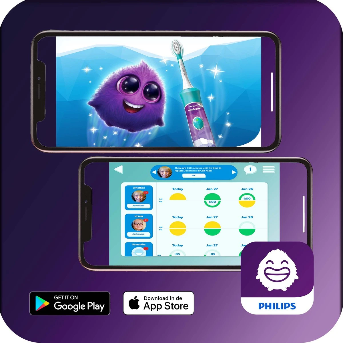 Philips Sonicare For Kids HX6352/42 - Elektrische Tandenborstel - Roze 7 Philips Sonicare For Kids HX6352/42 - Elektrische Tandenborstel - Roze - Afbeelding 5