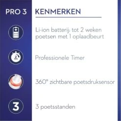 Oral B Oral-B Pro 3 3000 - Wit - Elektrische Tandenborstel - Ontworpen Door Braun - 1 Handvat En 1 Opzetborstel -Mondelinge Benodigdheden Winkel 1200x1200 246
