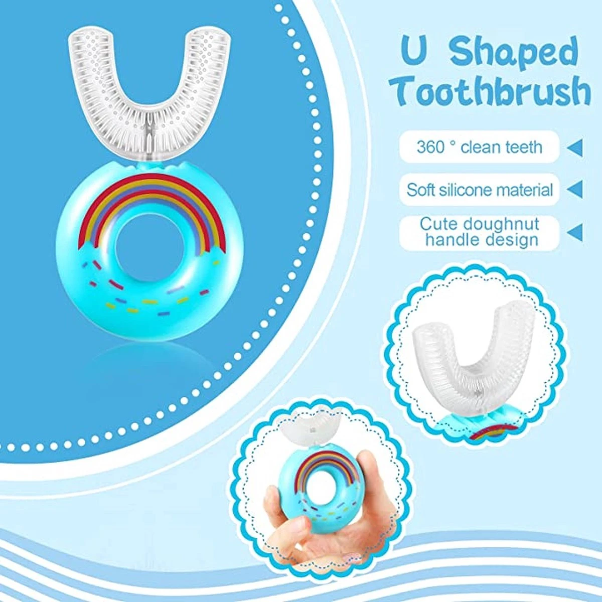 Tandenborstel Kind-Handtandenborstel Voor Kinderen-2 Tot 12 Jaar-Zachte Silliconen-Baby Tandenborstel-Tandenborstel Baby En Peuter - U-Vormig - 360 Graden-Bijtringen-peutertandenborstel-U Vorm 3 Tandenborstel Kind-Handtandenborstel Voor Kinderen-2 Tot 12 Jaar-Zachte Silliconen-Baby Tandenborstel-Tandenborstel Baby En Peuter - U-Vormig - 360 Graden-Bijtringen-peutertandenborstel-U Vorm - Afbeelding 2