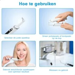 DEN-T® PRO P350 Elektrische Tandenpolijster - Wit - 5 Standen - 5 Opzetstukken - Polijstmachine - Polijstset - Tanden Polijsten - -Mondelinge Benodigdheden Winkel 1200x1200 384