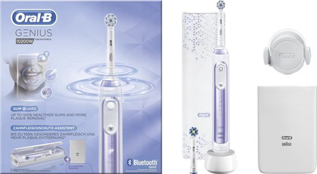 Oral B Oral-B Genius 10200W Orchid Purple Elektrische Tandenborstel Paars/Wit 11 Oral B Oral-B Genius 10200W Orchid Purple Elektrische Tandenborstel Paars/Wit - Afbeelding 9