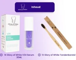 Glory Of White V34 Serum - Kleurcorrector - Witte Tanden - Tandpasta - Tanden Reinigen - Teeth Whitening - 30ML -Mondelinge Benodigdheden Winkel 1200x948