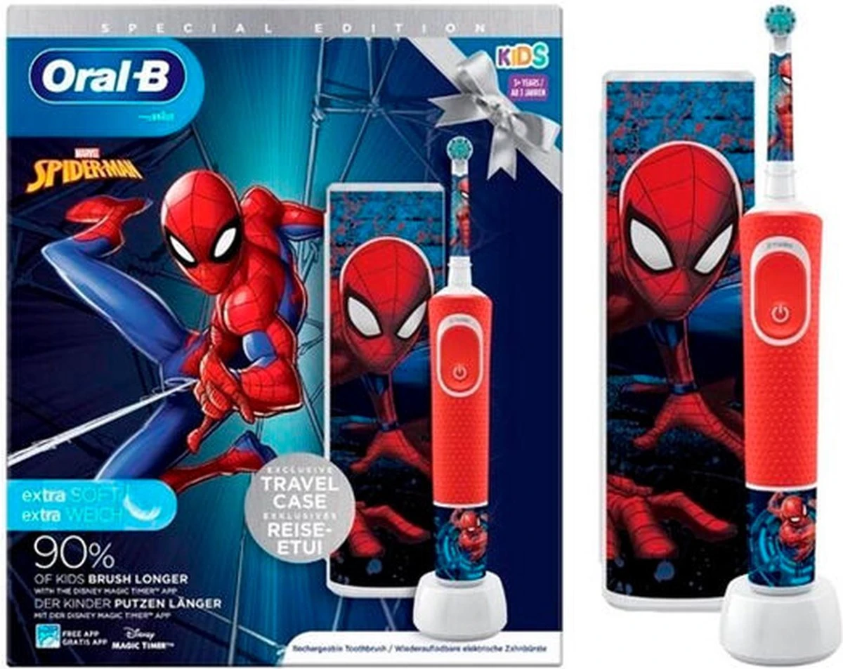 Oral B Oral-B Spiderman Elektrische Tandenborstel + Reisetui 8 Oral B Oral-B Spiderman Elektrische Tandenborstel + Reisetui - Afbeelding 6