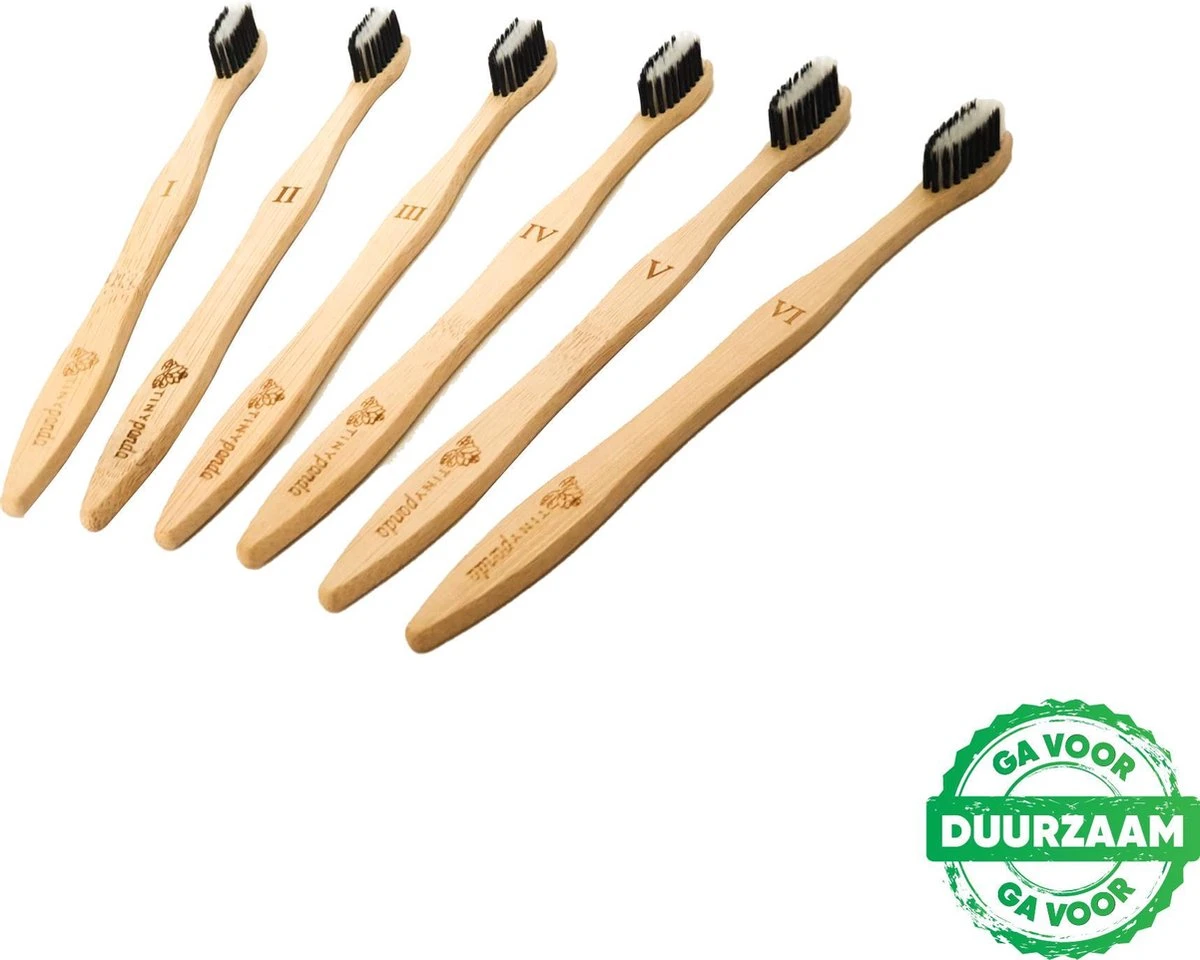 4+2 Bamboe Tandenborstels - Zero Waste - Vegan - Bamboo Toothbrushes 4 4+2 Bamboe Tandenborstels - Zero Waste - Vegan - Bamboo Toothbrushes - Afbeelding 2
