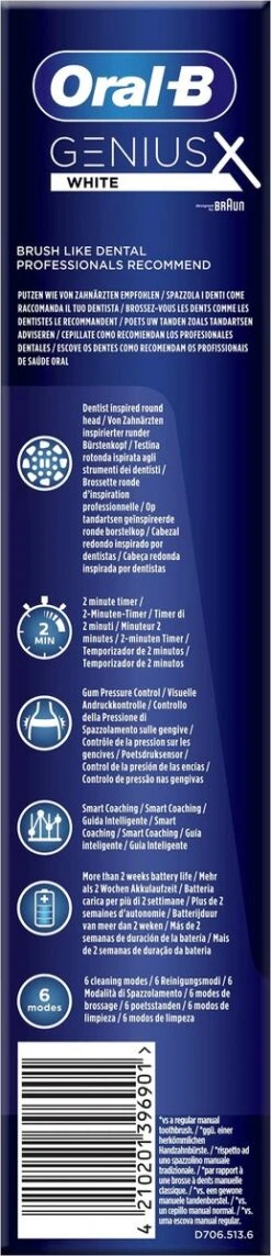 Oral B Oral-B Genius X - Wit - Elektrische Tandenborstel - Ontworpen Door Braun - 1 Handvat En 1 Opzetborstel -Mondelinge Benodigdheden Winkel 259x1200 1
