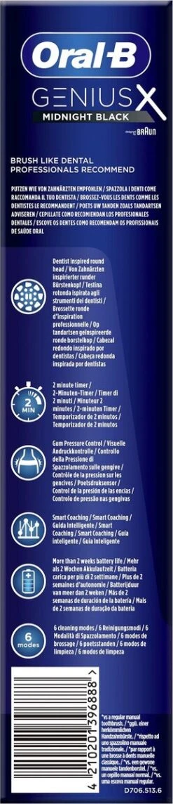 Oral B Oral-B Genius X - Special Editie - Zwart - Elektrische Tandenborstel - 1 Handvat En 1 Opzetborstel -Mondelinge Benodigdheden Winkel 259x1200 2