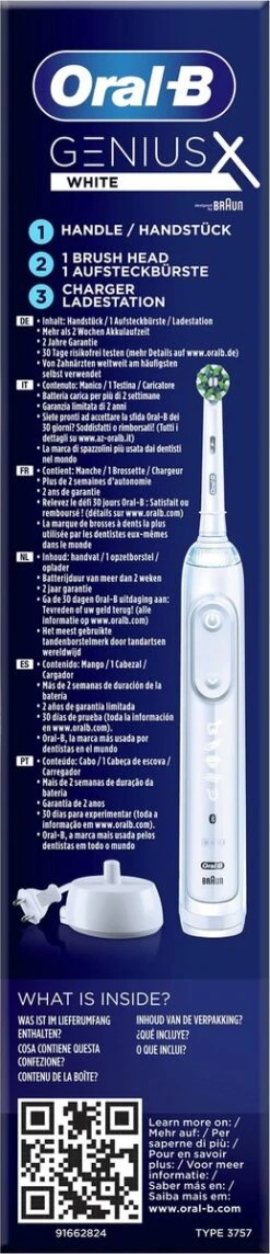 Oral B Oral-B Genius X - Wit - Elektrische Tandenborstel - Ontworpen Door Braun - 1 Handvat En 1 Opzetborstel -Mondelinge Benodigdheden Winkel 259x1200