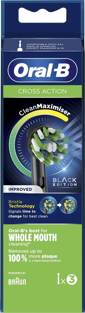 Oral B Oral-B CrossAction - Met CleanMaximiser-technologie - Opzetborstels - Zwart - 3 Stuks 8 Oral B Oral-B CrossAction - Met CleanMaximiser-technologie - Opzetborstels - Zwart - 3 Stuks - Afbeelding 6
