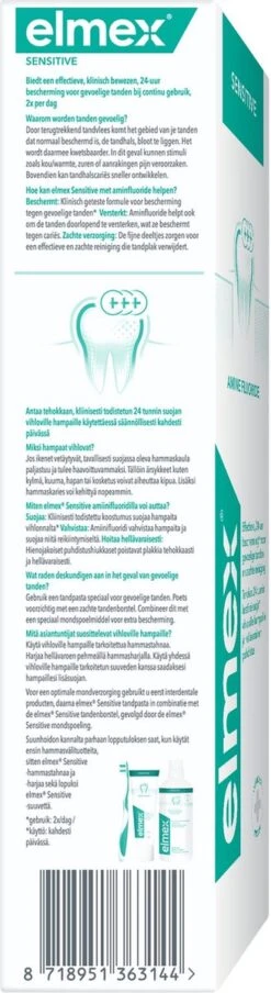 Elmex Sensitive Tandpasta 4 X 75ml - Voor Gevoelige Tanden - Voordeelverpakking 31 Elmex Sensitive Tandpasta 4 X 75ml - Voor Gevoelige Tanden - Voordeelverpakking -Mondelinge Benodigdheden Winkel 328x1200 1
