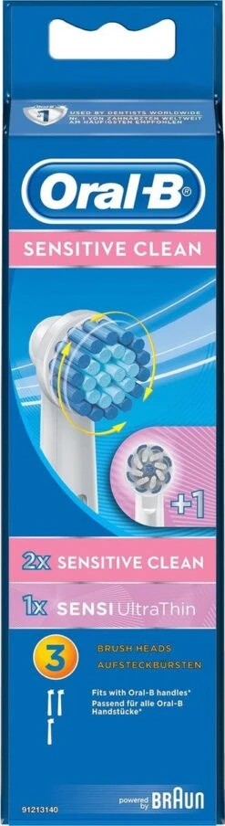 Oral B Ral B Opzetborstel Sensitive Clean 3 Stuks -Mondelinge Benodigdheden Winkel 328x1200 2