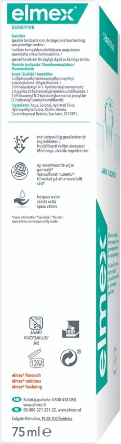 Elmex Sensitive Tandpasta 4 X 75ml - Voor Gevoelige Tanden - Voordeelverpakking 18 Elmex Sensitive Tandpasta 4 X 75ml - Voor Gevoelige Tanden - Voordeelverpakking -Mondelinge Benodigdheden Winkel 328x1200