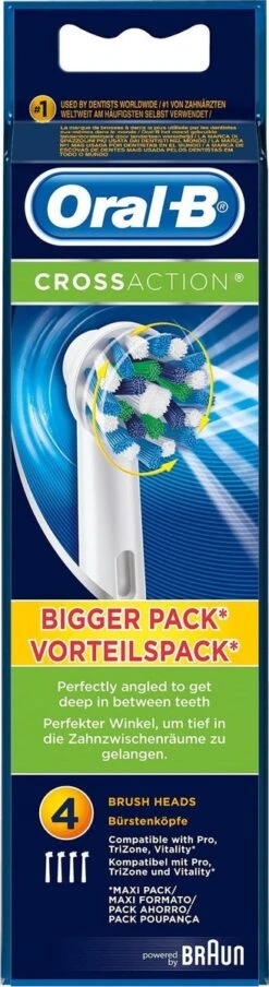Oral B Oral-B CrossAction - Opzetborstels - 4 Stuks 33 Oral B Oral-B CrossAction - Opzetborstels - 4 Stuks -Mondelinge Benodigdheden Winkel 328x1200 3