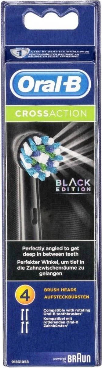 Oral B Oral-B CrossAction Zwart Opzetborstels - 4 Stuks 13 Oral B Oral-B CrossAction Zwart Opzetborstels - 4 Stuks - Afbeelding 11