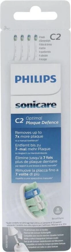Philips Sonicare C2 Optimal Plaque Defence HX9024/10 - Opzetborstels - 4 Stuks -Mondelinge Benodigdheden Winkel 341x1200 1