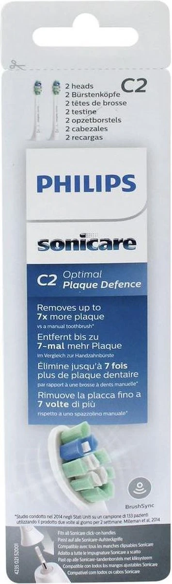 Philips Sonicare C2 Optimal Plaque Defence HX9022/10 - Opzetborstels - 2 Stuks 5 Philips Sonicare C2 Optimal Plaque Defence HX9022/10 - Opzetborstels - 2 Stuks - Afbeelding 3