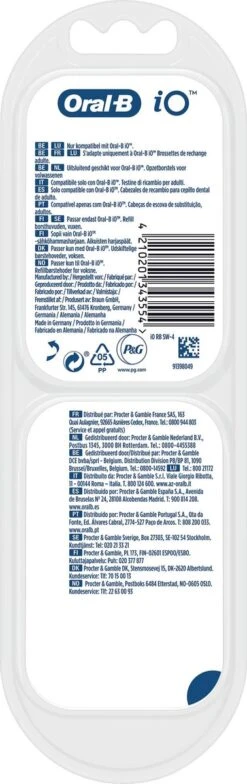 Oral B Oral-B IO Gentle Care Opzetborstels Wit 4 Stuks -Mondelinge Benodigdheden Winkel 378x1200