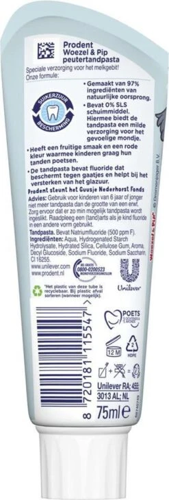 Prodent Kids 0-6 Jaar Woezel & Pip Tandpasta - 12 X 75 Ml - Voordeelverpakking -Mondelinge Benodigdheden Winkel 406x1200