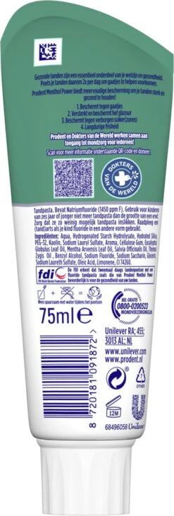 Prodent Menthol Power Tandpasta - 12 X 75 Ml - Voordeelverpakking -Mondelinge Benodigdheden Winkel 406x1200 5