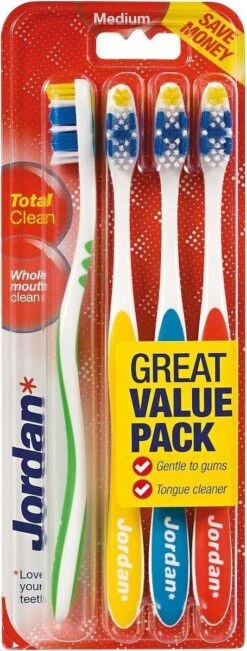 Jordan - Total Clean Tandenborstels Medium - 4 Stuks -Mondelinge Benodigdheden Winkel 455x1200 2