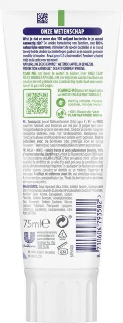 Zendium Fresh+Whitening Tandpasta- 12 X 75 Ml - Voordeelverpakking -Mondelinge Benodigdheden Winkel 459x1200 4