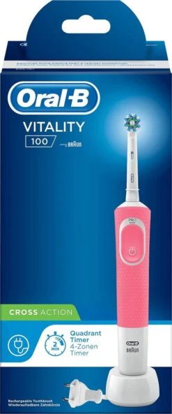 Oral B Oral-B Vitality 100 Roze CrossAction - Elektrische Tandenborstel - Powered By Braun -Mondelinge Benodigdheden Winkel 500x1200 2