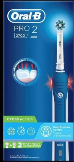 Oral B Oral-B Pro 2 2700 CrossAction - Elektrische Tandenborstel - Blauw, Wit -Mondelinge Benodigdheden Winkel 549x1200