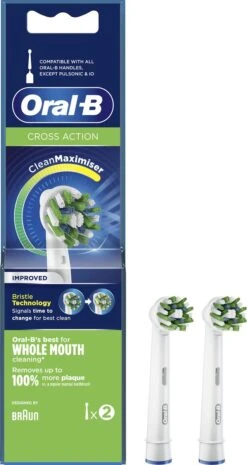 Oral B Oral-B CrossAction - Met CleanMaximiser-technologie - Opzetborstels - 2 Stuks -Mondelinge Benodigdheden Winkel 637x1200 3