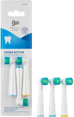 Etos Opzetborstel Cross Action - 3 Stuks - Met Wisselindicator - Geschikt Voor De Meeste Oral-B® Systemen*