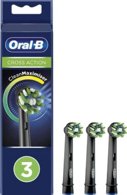 Oral B Oral-B CrossAction - Met CleanMaximiser-technologie - Opzetborstels - Zwart - 3 Stuks